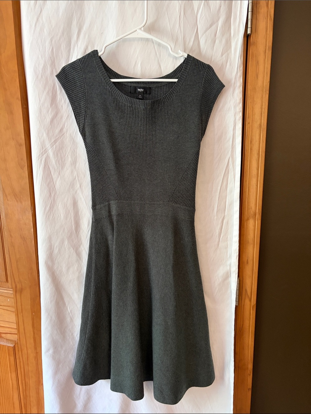 Mossimo Charcoal Cap Sleeve Knit Fit-and-Flare Dress